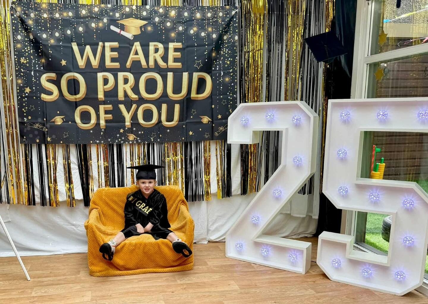 Celebrate nursery graduations with LED number by Notesable Events. To mark little milestones and create lasting memories.
